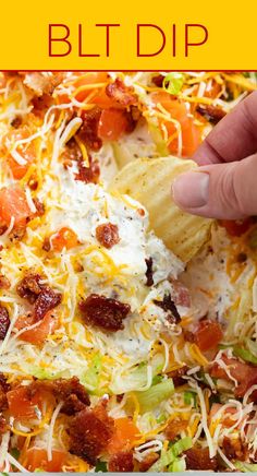 blt dip with a ruffles potato chip in the middle Jam Burger, Jalapeno Popper Dip, Bacon Jam, Queso Dip, Dip Recipes Easy