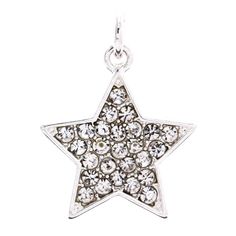 "Get the Charmalong™ Silver Plated & Stone Paved Star Charm by Bead Landing™ at Michaels. This silver plated with stone paved accent star charm will be a stunning addition to your jewelry collection. This silver plated with stone paved accent star charm will be a stunning addition to your jewelry collection. Place this star charm on a Charmalong bracelet to create a fun accessory. You can combine with other spacers and charms to make a bold statement piece. Details: Silver plated and clear 0.9\" Bead Landing, Bead Jewellery Supplies, Jewelry Charms Pendants, Cute Stars, Dollar General, Clear Stone, Christmas Tree Toppers, Warm Coat, Star Charms