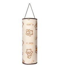 a hanging lamp with teddy bears on it and the words human is wrong written in brown