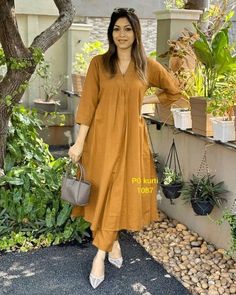 Designer Kurtis By Arhams | ₹1245 PG exclusive launch... *Office wear..* Beautiful Cotton flex kurti pant tranding V neck with thread work..a line kurti with one… | Instagram Office Wear Kurti Designs, Cotton A Line Kurti Designs, Formal Kurti For Office, Western Dress Outfits Women, Office Kurta For Women, Office Wear Kurtis Working Woman, Unique Kurti Designs, Indian Office Wear, Office Kurti