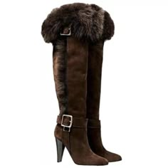 You Don't Have To Give Up Great Fashion Just Because It's Cold Outside. This Stunning Pair Of Coach Mazur Thigh High Boots Are Made Of Beautiful Suede & Shearling Trim, Can Be Worn Cuffed Or Uncuffed. Ankle Zip For Easy Fit. Made In Italy. Super Sexy And Gorgeous. Please Note. These Items Are Preowned Item, They Are Not Brand New. Please See All Pictures. There May Some Things That My Not Be Mentioned, That’s Only Because I Did Not See Or Notice Them. Please Ask Questions. Thanks Winter Brown Coach Boots, 90s Y2k Fashion, Brown Knee High Boots, Fashion Shoes Heels, Coach Shoes, Stylish Boots, Fur Boots, Fancy Shoes, Swag Shoes