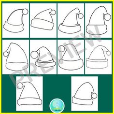 an activity sheet for children to learn how to draw and color the hats on them