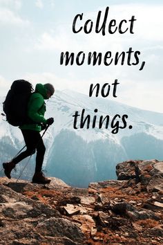 Backpacker on a solo hike on a mountain Outdoors Quotes, Collect Moments Not Things, Inspiring Lifestyle, Round The World Trip, Collect Moments, Outdoor Quotes, Perfection Quotes, Adventure Quotes