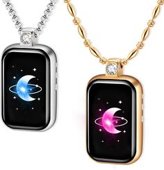 Amazon.com: Long Distance Touch Necklaces,Send SOS SMS,Remote Smart Connection Vibration &Light Up Moon Necklace for Relationship Couples Girlfriend Boyfriend Family Passing on Love&Miss Gifts Jewelry Silver Gold: Clothing, Shoes & Jewelry Long Distance, Gold Clothing, Gifts Jewelry, Cute Relationship Goals, Girlfriend Boyfriend, Moon Necklace, Love Necklace, Jewelry Silver, Pharmacy Gifts