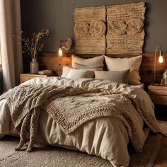 #BedroomDecor #InteriorDesign #HomeDecor #CozyBedroom #BedroomInspo #InteriorInspiration #DreamBedroom #bedroomgoals #ScandiDecor #ScandinavianStyle #NordicDesign #MinimalistBedroom #Hygge #ScandiVibes #NeutralColors #cozyscandistyle #aiart Dark Brown Headboard Bedroom, Brown Headboard Bedroom, Base Housing Decor, Large Clay Pots, Brown Bed Sheets, Brown Wood Bedroom, Greige Bedroom, Tan Bedding, Dark Wood Dresser