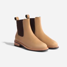 Carmen Chelsea Boot 2.0 Almond Fall Ankle Boots, Western Ankle Boots, Mule Sneakers, Old Shoes, Heel Caps, Round Toe Heels, Leather Pulls, Chelsea Boot, Sneaker Heels