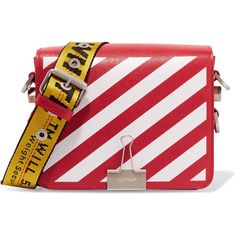 Off-White Striped textured-leather shoulder bag ($1,070) ❤ liked on Polyvore featuring bags, handbags, shoulder bags, red, holiday purse, striped purse, evening purses, cocktail purse and red evening purse Baggy Bag, Handbags Green, Cl Fashion, Red Shoulder Bag, Bags Online Shopping, Mini Crossbody Purse, Red Lights, Authentic Designer Handbags, Crossbody Handbags