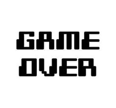 the words game over are black and white