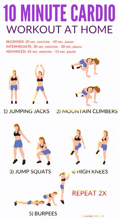 the 10 minute cardio workout at home is great for beginners to do this