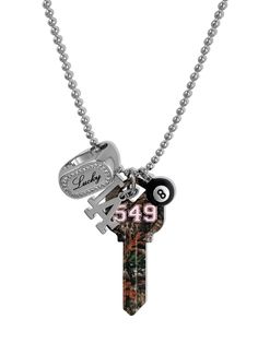 The city of angels ʚ♡ɞ Featuring our signature engraved 'LUCKY' signet ring, a RealTree camo key, and stainless steel Los Angeles and 8-ball pendants. Made with stainless steel chain and pendants, CZ-encrusted ring, and blank RealTree camo key. Waterproof & rust-free. Available in lengths 18", 20", 22", 24". Handmade with love in Los Angeles. Pre-Order: This item is on Pre-Order and set to ship by December 18th Best Friend Gifts Handmade, Best Mom Birthday Gifts, Dope Jewelry Silver, Who To Buy Christmas Gifts For List, Custom Gifts For Him, Gifts For $50, Masc Women Jewelry, Beabadoobee Jewelry, Cool Boyfriend Gifts