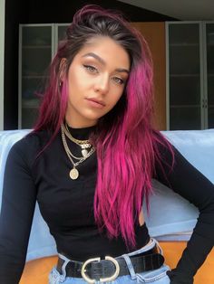 Andrea Russett, Hot Pink Hair, Arctic Fox Hair Color, Fox Hair, Charles James, Balayage Blonde, Hair Streaks, Hair Color Purple, Hair Color Pink