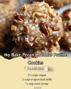 no bake pecan coconut pralie cookies