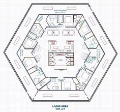 the floor plan for a living area with two separate rooms and an office space in the middle