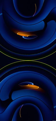 an abstract blue background with yellow and orange circles in the bottom right corner, on top of each other