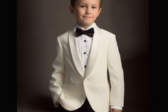 Boys Ivory Shawl Tuxedo at Malcolm Royce Ivory Tux, Shawl Tuxedo, Ivory Tuxedo, White Tux, Boys Tuxedo, Short Pants Outfit, Bearer Outfit, Baptism Gown