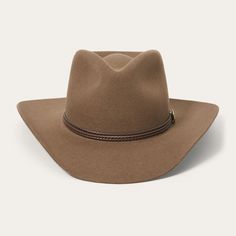 Pecan Classic Brown Felt Hat With Curved Brim, Classic Brown Felt Hat With Flat Crown, Classic Brown Wool Fedora, Brown Fur Felt Hat Bands For Western-themed Events, Brown Fur Felt Hat With Flat Crown, Classic Brown Felt Hat For Rodeo, Brown Fur Felt Hat Band For Ranch, Western Wool Hat Bands For Ranch, Brown Wool Felt Hat With Curved Brim