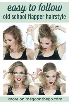 Flapper Hairstyles With Headband, Easy Great Gatsby Hairstyles, How To Do Roaring 20s Hairstyles, Gatsby Hair Medium Length, 1920s Shoulder Length Hair, 1920s Style Hair Long, 1920s Hair Inspiration, How To Do 20s Hairstyles, How To 1920s Hairstyles