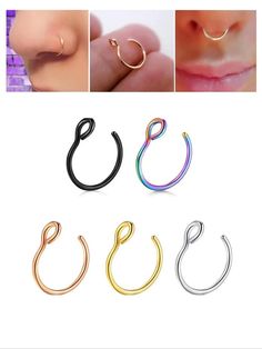 four different types of nose rings