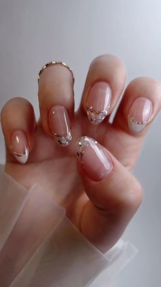 Tip Designs For Nails, Short Nail Gel Ideas, Nail Gel Ideas, Nail Gel Design, Birthday Nail Designs, Nails Designs Short, Nail Tip Designs, Nagellack Trends, Chrome Nails Designs