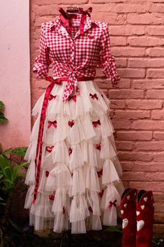 Encontrei essa fazendeira lindíssima para inspiração de look de festa junina, São joão ou festa country! Bollywood Outfits, Dress Forms, Lingerie Costume, Salon Design, Style Mistakes, Winter Looks, A Dress, Festival Outfits