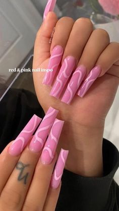 Basic Nails, Y2k Nails, Pink Nail, Pink Acrylic Nails, Acrylic Nails Coffin, Dope Nails