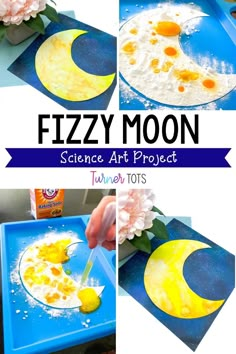 the science art project for kids is fun and easy to do with crescent moon shapes