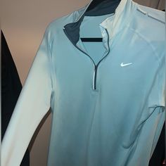 New Without Tag Tops Nike, Photo Insta, 1/4 Zip Pullover, Nike Tops, 1/4 Zip, Nike Dri Fit, Sky Blue, Dri Fit, Sweatshirts Women