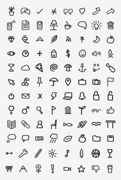 a large set of black and white icons on a white background, all in different styles