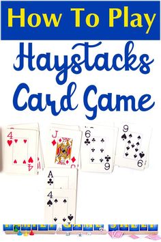 how to play haystacks card game with the title in blue and white above it