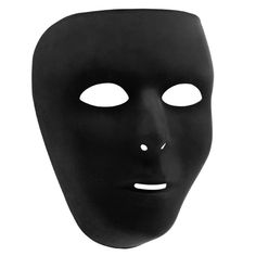 Basic Black Mask White Face Mask, Black Face Mask, Halloween Costume Shop, Mask Black, Halloween Store, Face Mask Black, Full Face Mask, Kids Party Supplies, Black Mask