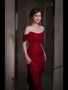 Olivia Mark - Shoulder Evening Dress, Elegant and Sparkling Bridal Host for Sophisticated Events Mafia Dress, Red Off Shoulder Dress, Different Wedding Dresses, Elegant Red Dress, Elegant Gowns, Sequin Evening Gowns, Professional Tips, Red Evening Dress, Red Cocktail Dress