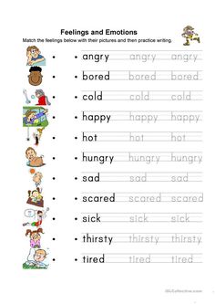 an english worksheet with the words feelings and emotions