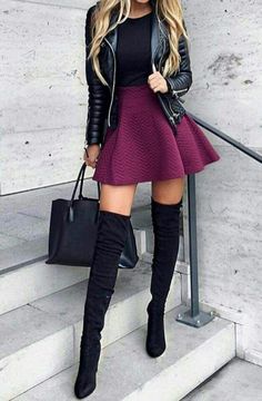 I actually have this skirt. Black Thigh High Boots, Black Thigh High, Maxi Skirts, Night Outfits, Thigh High Boots