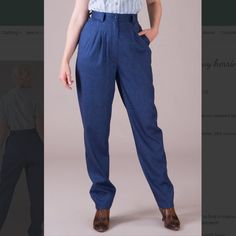 The Top Of These Pants Is Based On Our Classic 40s Work Pants With Its Traditional High Waist, Slanted Side Seam Pockets, Front Zipper Closure, Sewn Down Pleats At Front And Shaping Darts In The Back. But The Legs On These Ones Are Tapered Towards The Ankle. A Style That Is Authentic And Temporary At The Same Time - And Oh So Flattering! The Pants Are Easily Altered Both In Length And Width If Needed, As They Have A Generous 8 Cm (3”) Hem And A Center Back Seam That Can Easily Be Taken Out Up To Design Pants, Work Pants, Look Chic, Front Zipper, Sweden, Pant Jumpsuit, High Waist, Pants For Women, Spring Summer