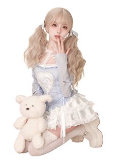 ❤blue lace top + white camisole + white cake skirt❤︎ White Lace Patchwork Skirt For Party, White Lace Top With Ruffles, White Lace Balletcore Dress, White Balletcore Skirt With Ruffles, Lace Top White, White Camisole, Blue Lace Top, Cake Skirt, White Lace Top