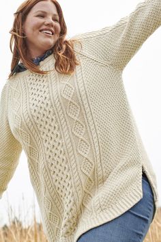 Aesthetic Knitwear, Fisherman Aesthetic, 2024 Wishes, Fisherman Sweater, Classic Cardigan, Built To Last, Women's Sweaters, Style Cardigan, Tunic Sweater