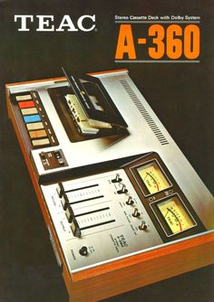 an advertisement for the teac a - 360 radio system, with its electronic components