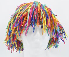 Yarn Wig for circus party props, Clown Hair for Halloween, or Funny Party Hat Clown Wig to add more vibrant colors to Costume Accessories  This crochet Yarn Wig for Toddlers, Kids, Women, or Men will be READY TO SHIP in 3 - 5 b.days  Get Loads of Laughs and Smiles with this Hilarious Clown Wig.     Great Wig for Birthday Parties, and Halloween, and the Perfect Wig to Put on a Great Show. Lots of beautiful colors, and totally fun! Perfect for your little one's photo shoot, or a birthday party. Ve Hair For Halloween, Funny Wigs, Clown Hair, Clown Wig, Bright Colors Fashion, Yarn Wig, Clown Halloween Costumes, Crochet Wig, Cat Lady Gift