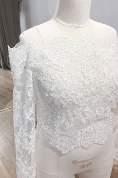 Lace Off-the-shoulder Top Blouse Olivia with Long Sleeves | Wedding Accessories for Brides – Olivia Bottega Olivia Bottega, Wedding Accessories For Bride, Blouse With Long Sleeves, Pearl Details, Gorgeous Blouses, Sophisticated Dress, Long Sleeve Wedding, Tulle Fabric, Types Of Dresses