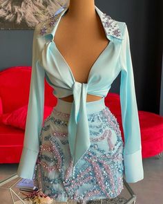 LunasAngel♡ Baby Blue Skirt, Dona Matoshi, فستان سهرة, Gala Dresses, Glam Dresses, Blue Skirt, Teenage Fashion Outfits, Stage Outfits