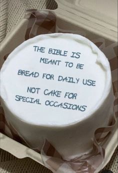 a cake in a box with writing on it