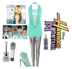 a fashion look from may 2012 featuring green top, silver leggings and high heel shoes