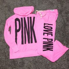 Pink by Victorias Secret sweat Suit Sweatpants Sweatshirt XS Love Pink Black | eBay Jogging Outfit, Vs Pink Hoodie, Sweat Suit, Pants Outfits, Price Range