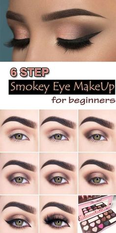 Smokey Eye Makeup Video, Eye Makeup For Beginners, Eye Makeup Step By Step, Smokey Eye Makeup Steps, Burgundy Eye Makeup, Makeup For Small Eyes, Brown Smokey Eye Makeup, Almond Eye Makeup