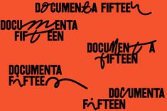 some type of font and numbers on an orange background with the words document written in black