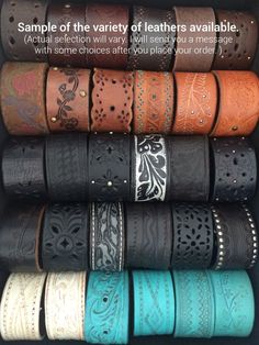 "Wear the words that speak life to your soul! Each personalized leather cuff bracelet is custom stamped with the words of your choice... plus your choice of leather, metal finish and flower embellishment to create a one of a kind piece of jewelry. Fun Fact! You can use any of my leather bracelets to defuse your essential oils! Simply add a drop of your favorite essential oil on the inside of the leather bracelet and diffuse your oil throughout the day. These unique bracelets make a meaningful gi Metal Stamped Bracelet, Prayer Jewelry, Band Ideas, Diy Leather Bracelet, Diy Leather Projects, Word Of The Year, Bracelets Women, Stamped Metal, Word Bracelet