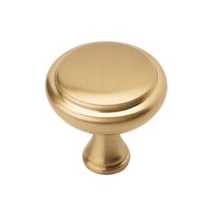 an antique brass cabinet knob on a white background