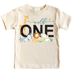 PRICES MAY VARY. Wild One Safari T-Shirt - This adorable Safari Themed 1st Birthday T-Shirt is absolutely perfect for your little boy High quality and professional print - It doesn't just look high quality, it is high quality! Make his 1st birthday outfit picture perfection with this Wild One 1st Birthday T-Shirt Designed in the USA - Olive Loves Apple, based in Phoenix, AZ knows how to celebrate your special occasion. We have a great quality product and a perfect fit. You'll be delighted you ch Unisex Pre-shrunk T-shirt For First Birthday, Cute First Birthday T-shirt With Character Print, Playful Short Sleeve T-shirt For First Birthday, First Birthday Custom Print Short Sleeve T-shirt, Playful Custom Print T-shirt For First Birthday, 1st Birthday Safari, Safari Baby Boy, Military Green Shirt, Wild One 1st Birthday