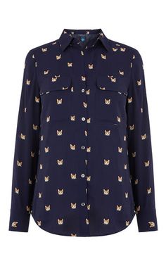 CAT PRINT SHIRT | Oasis Blue Cross, Blue Cats, Inspired Fashion, A Style, Cat Print, Print Shirt, Polka Dot Top, Oasis, Printed Shirts