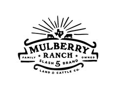 the logo for mulberry ranch, which is located in an old - fashioned style